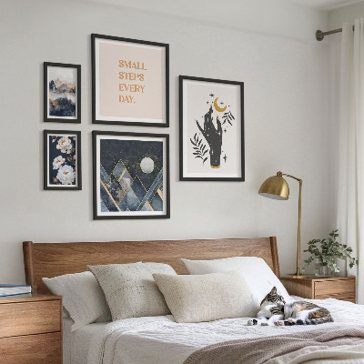 Conjunto de cuadros decorativos Estilo bohemio con naturaleza y mensajes