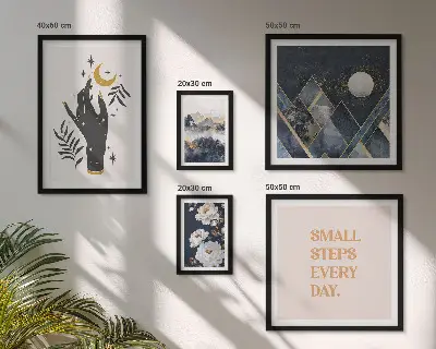 Conjunto de cuadros decorativos con estilo bohemio, naturaleza y mensajes