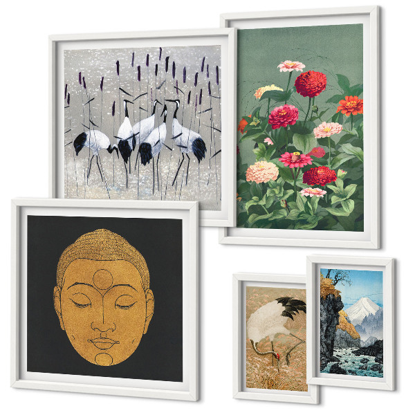 Pared galería de arte Flores de paisajes asiáticos