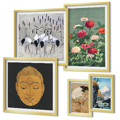 Pared galería de arte Flores de paisajes asiáticos
