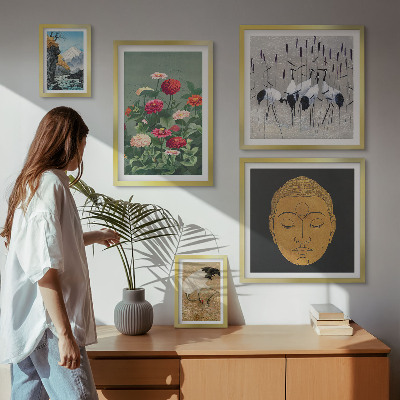 Pared galería de arte Flores de paisajes asiáticos