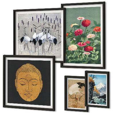 Pared galería de arte Flores de paisajes asiáticos