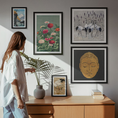 Pared galería de arte Flores de paisajes asiáticos