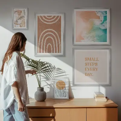 Conjunto de cuadros decorativos con diseño de plantas