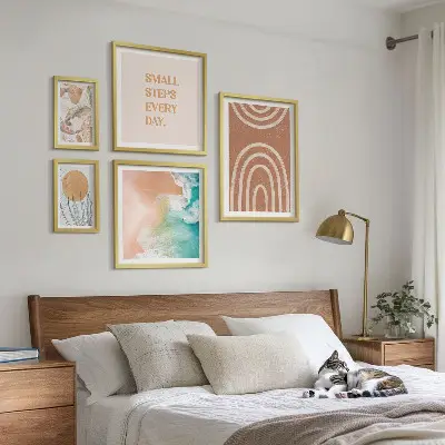 Conjunto de cuadros decorativos con diseño de plantas