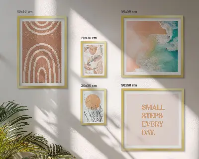Conjunto de cuadros decorativos con diseño de plantas