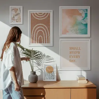 Conjunto de cuadros decorativos con diseño de plantas