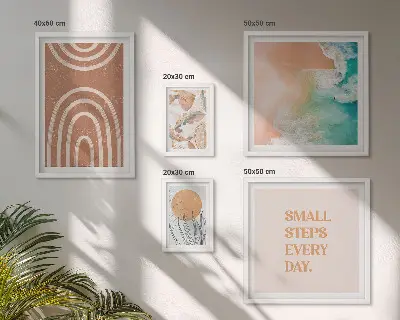 Conjunto de cuadros decorativos con diseño de plantas