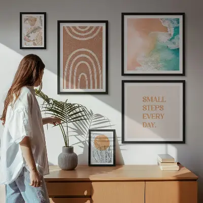 Conjunto de cuadros decorativos con diseño de plantas