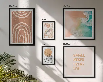 Conjunto de cuadros decorativos con diseño de plantas