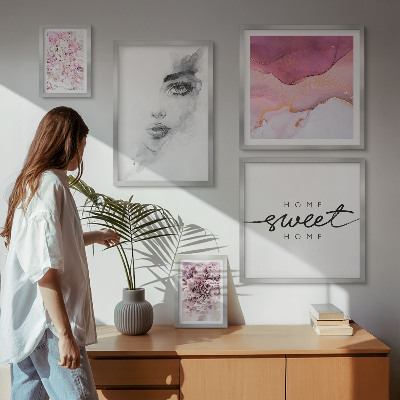 Pared galería de arte Retratos de mujeres, flores, pastel