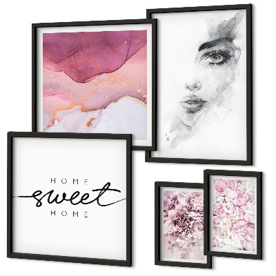 Pared galería de arte Retratos de mujeres, flores, pastel
