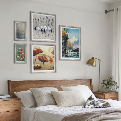 Conjunto de cuadros decorativos Paisajes con flores y montañas