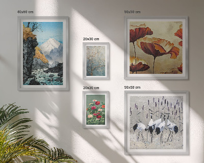 Conjunto de cuadros decorativos Paisajes con flores y montañas