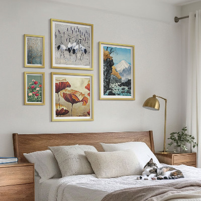 Conjunto de cuadros decorativos Paisajes con flores y montañas