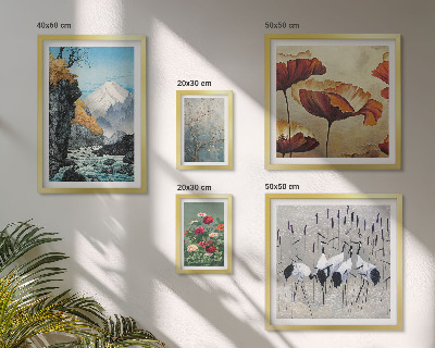 Conjunto de cuadros decorativos Paisajes con flores y montañas