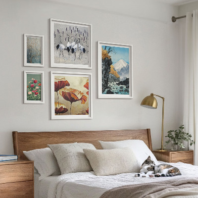 Conjunto de cuadros decorativos Paisajes con flores y montañas