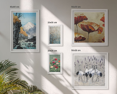Conjunto de cuadros decorativos Paisajes con flores y montañas
