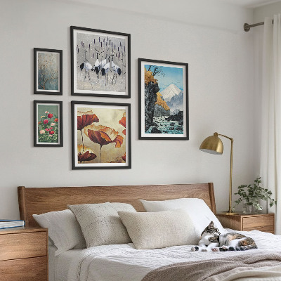 Conjunto de cuadros decorativos Paisajes con flores y montañas