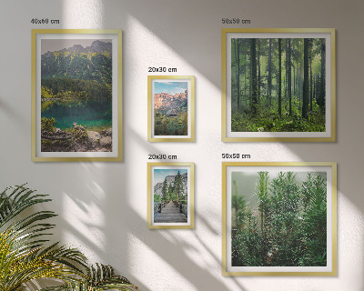 Set de 5 cuadros para salón Paisajes de montaña y bosques