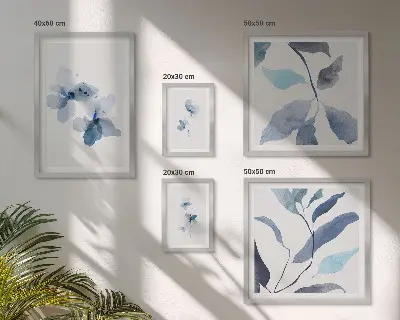 Conjunto de cuadros decorativos con diseño de flores en acuarela