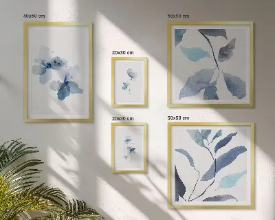 Conjunto de cuadros decorativos con diseño de flores en acuarela