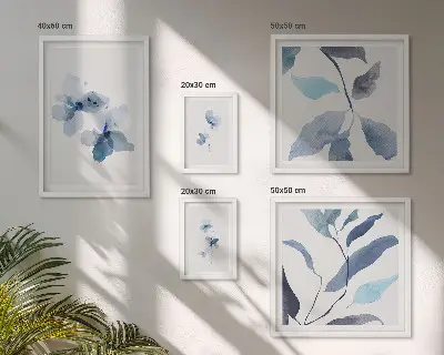 Conjunto de cuadros decorativos con diseño de flores en acuarela