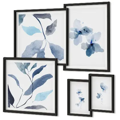 Conjunto de cuadros decorativos con diseño de flores en acuarela
