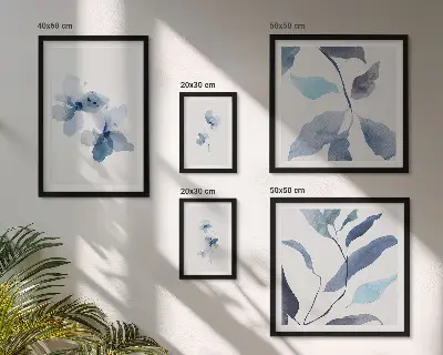 Conjunto de cuadros decorativos con diseño de flores en acuarela