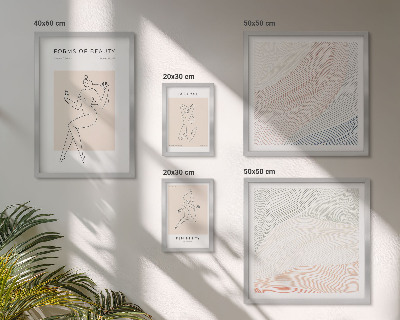 Pared galería de arte Formas de belleza, líneas de silueta