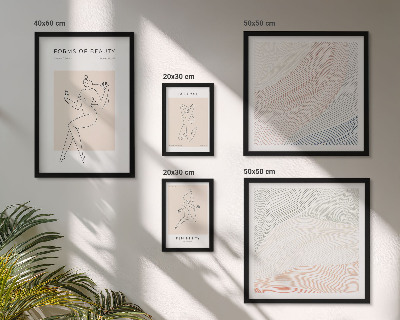 Pared galería de arte Formas de belleza, líneas de silueta