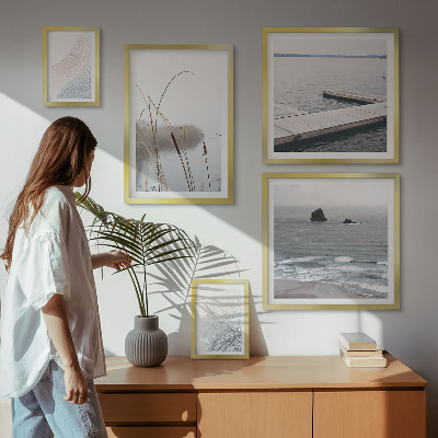 Conjunto de cuadros decorativos Paisajes marinos minimalistas