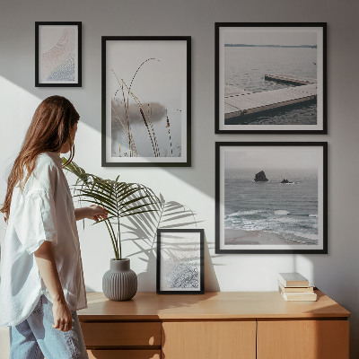 Conjunto de cuadros decorativos Paisajes marinos minimalistas