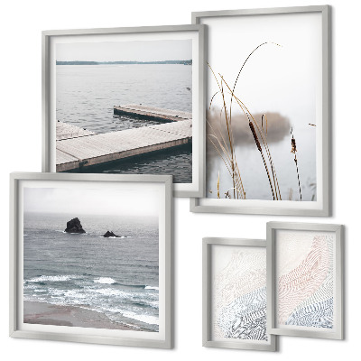 Conjunto de cuadros decorativos Paisajes marinos minimalistas