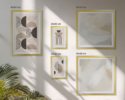 Set de 5 cuadros para salón Geometría de formas abstractas