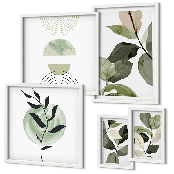 Pared galería de arte motivos vegetales escandinavos