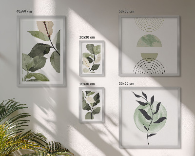 Pared galería de arte motivos vegetales escandinavos