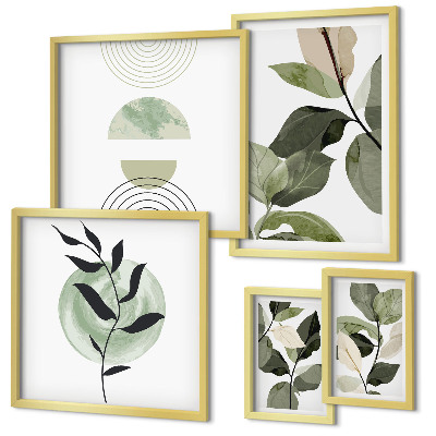 Pared galería de arte motivos vegetales escandinavos