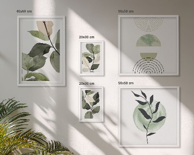 Pared galería de arte motivos vegetales escandinavos