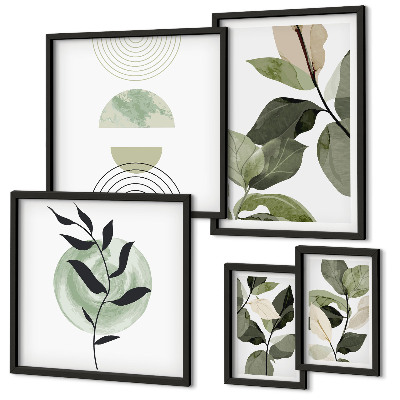 Pared galería de arte motivos vegetales escandinavos