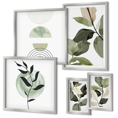 Pared galería de arte motivos vegetales escandinavos