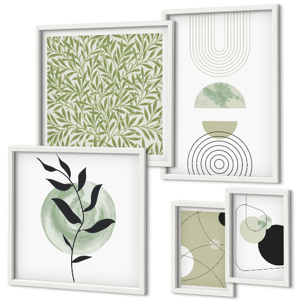 Conjunto de cuadros decorativos plantas geométricas abstractas