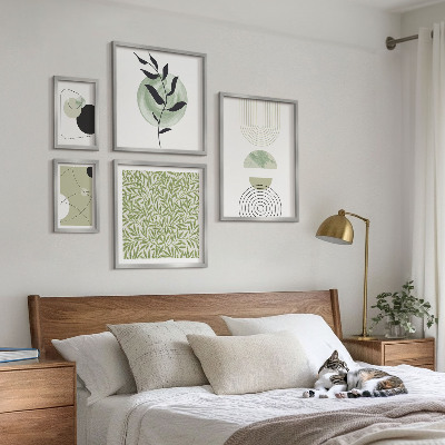 Conjunto de cuadros decorativos plantas geométricas abstractas
