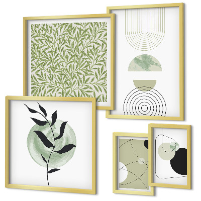 Conjunto de cuadros decorativos plantas geométricas abstractas