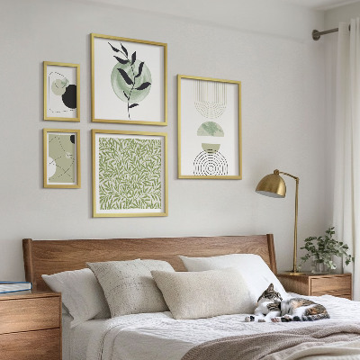 Conjunto de cuadros decorativos plantas geométricas abstractas