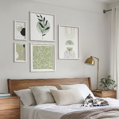 Conjunto de cuadros decorativos plantas geométricas abstractas