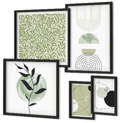 Conjunto de cuadros decorativos plantas geométricas abstractas