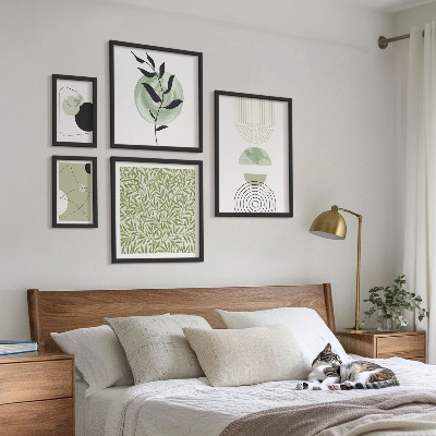 Conjunto de cuadros decorativos plantas geométricas abstractas