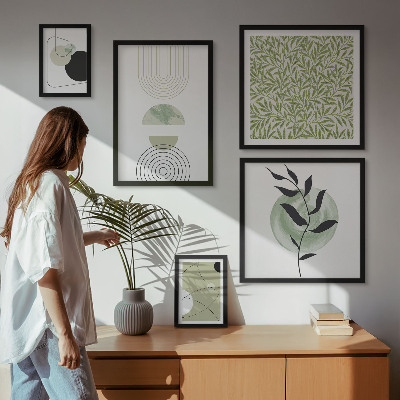 Conjunto de cuadros decorativos plantas geométricas abstractas