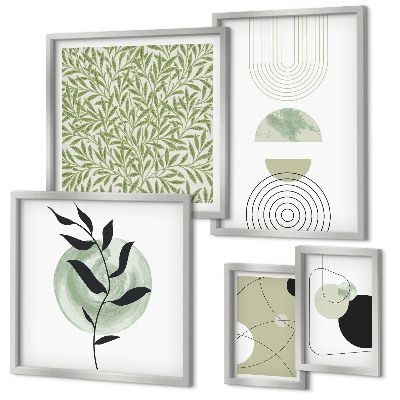 Conjunto de cuadros decorativos plantas geométricas abstractas